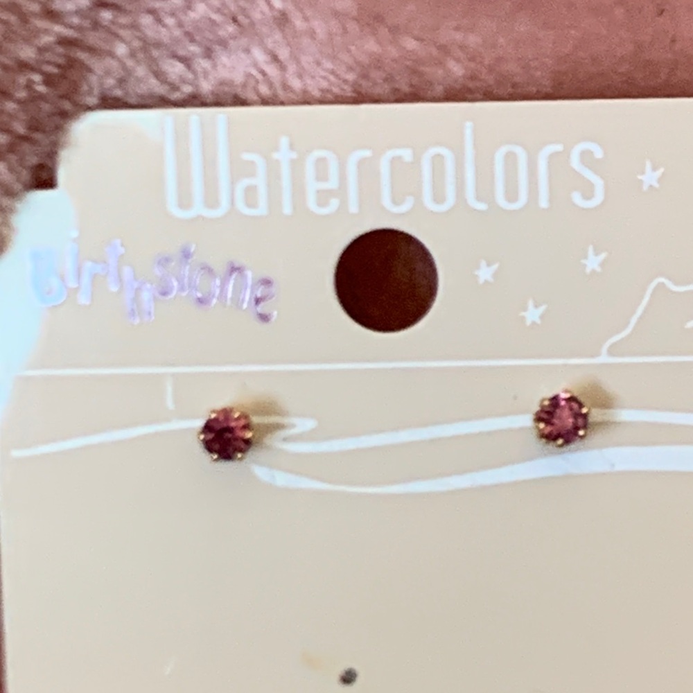 Pink Stud  Birthstone Earrings